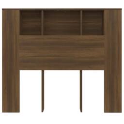 Berkfield Home Headboard Cabinet Brown Oak 120x18.5x104.5 cm - thumbnail 4