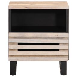 Berkfield Home Bedside Cabinet 40x33x46 cm Solid Wood Bleached Mango in Brown - Size: 40 x 33 x 46 cm - thumbnail 3