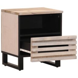 Berkfield Home Bedside Cabinet 40x33x46 cm Solid Wood Bleached Mango in Brown - Size: 40 x 33 x 46 cm - thumbnail 2