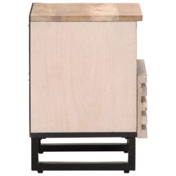 Berkfield Home Bedside Cabinet 40x33x46 cm Solid Wood Bleached Mango in Brown - Size: 40 x 33 x 46 cm - thumbnail 4