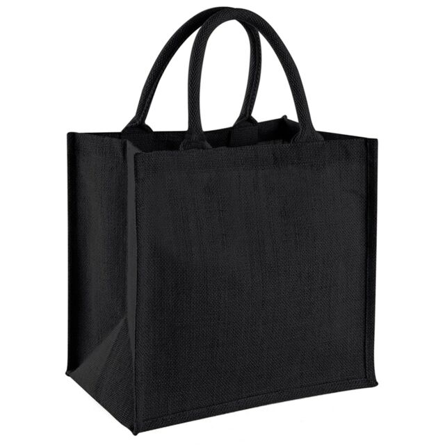 Westford Mill Jute Mini Tote Shopping Bag (14 Litres) in Black - image 1