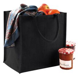 Westford Mill Jute Mini Tote Shopping Bag (14 Litres) in Black - thumbnail 2