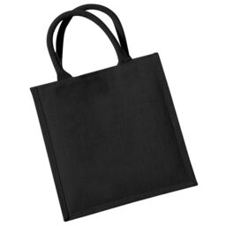 Westford Mill Jute Mini Tote Shopping Bag (14 Litres) in Black - thumbnail 3