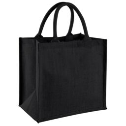 Westford Mill Jute Mini Tote Shopping Bag (14 Litres) in Black - thumbnail 1