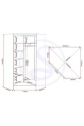 Seconique Nevada 2 Door Corner Wardrobe in White - thumbnail 5