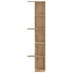 Berkfield Home Wall Corner Shelf Artisian Oak 36.5x36.5x140 cm Engineered Wood in Brown - thumbnail 5