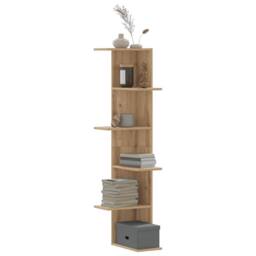 Berkfield Home Wall Corner Shelf Artisian Oak 36.5x36.5x140 cm Engineered Wood in Brown - thumbnail 2