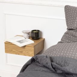 Furniture To Go Avignon Square Bedside Table with 1 Drawers in Oak in Light Oak - thumbnail 5