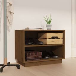 Berkfield Home Shoe Cabinet Honey Brown 60x34x45 cm Solid Wood Pine - Size: 60 x 34 x 45 cm - thumbnail 2