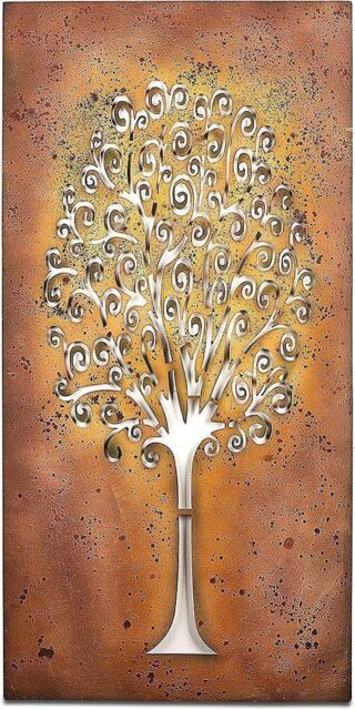 Rectangular Tree of Life Screen Wall Art Plaque Garden Décor