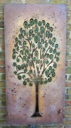 Rectangular Tree of Life Screen Wall Art Plaque Garden Décor - thumbnail 4