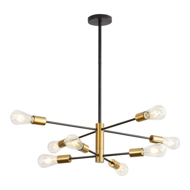 Goeco Modern Chandelier, 8 Light, for Dining Room, Living Room, Bedroom in Black - image 1