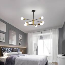 Goeco Modern Chandelier, 8 Light, for Dining Room, Living Room, Bedroom in Black - thumbnail 9