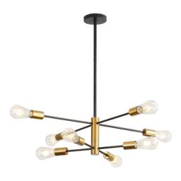 Goeco Modern Chandelier, 8 Light, for Dining Room, Living Room, Bedroom in Black - thumbnail 1