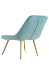 Living and Home Velvet Upholstered Lounge Accent Chair in Blue - thumbnail 5
