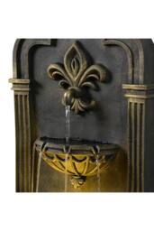 Teamson Home Fleur-De-Lis Wall-Mounted Water Fountain Warm LED, Black & Gold - thumbnail 6