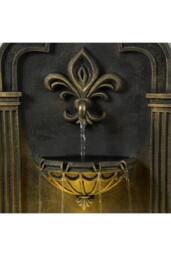 Teamson Home Fleur-De-Lis Wall-Mounted Water Fountain Warm LED, Black & Gold - thumbnail 5