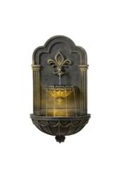 Teamson Home Fleur-De-Lis Wall-Mounted Water Fountain Warm LED, Black & Gold - thumbnail 4