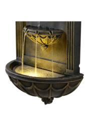 Teamson Home Fleur-De-Lis Wall-Mounted Water Fountain Warm LED, Black & Gold - thumbnail 7