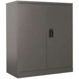 Loops Floor Standing Steel Cabinet - 915 x 460 x 1060mm - Two Door - Two Shelves in Metallics - thumbnail 5