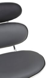 Orsina Ergonomic Black PU Home Office Chair, Comfortable Work From Home Office Chair, Movable Ergonomic Chair in Silver - thumbnail 4