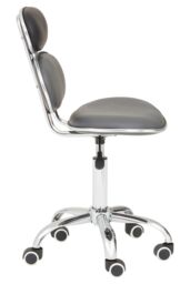 Orsina Ergonomic Black PU Home Office Chair, Comfortable Work From Home Office Chair, Movable Ergonomic Chair in Silver - thumbnail 3