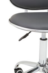 Orsina Ergonomic Black PU Home Office Chair, Comfortable Work From Home Office Chair, Movable Ergonomic Chair in Silver - thumbnail 6