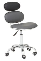 Orsina Ergonomic Black PU Home Office Chair, Comfortable Work From Home Office Chair, Movable Ergonomic Chair in Silver - thumbnail 7