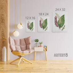 "Artery8 Francis Sansom American Pokeweed Vintage Botanical Canvas Art Print in White - Size: W12"" x H16""" - thumbnail 4