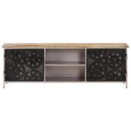 Berkfield Home TV Cabinet 120x30x40 cm Rough Mango Wood in Brown - Size: 120 x 30 x 40 cm - thumbnail 1