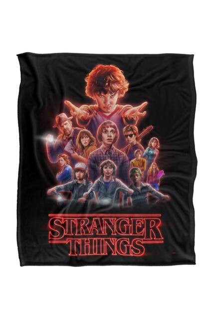 Stranger Things Season 2 Heroes Super Soft Throw Blanket 152 X 127 Cm - image 1