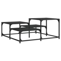 Berkfield Home Coffee Table Black 87.5x87.5x40 cm Engineered Wood - thumbnail 2