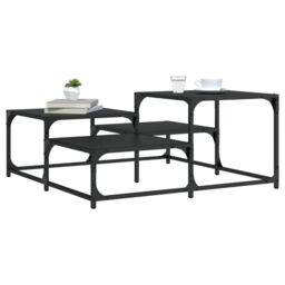 Berkfield Home Coffee Table Black 87.5x87.5x40 cm Engineered Wood - thumbnail 1