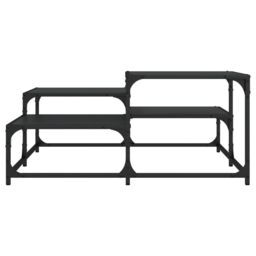 Berkfield Home Coffee Table Black 87.5x87.5x40 cm Engineered Wood - thumbnail 4