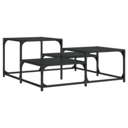Berkfield Home Coffee Table Black 87.5x87.5x40 cm Engineered Wood - thumbnail 6