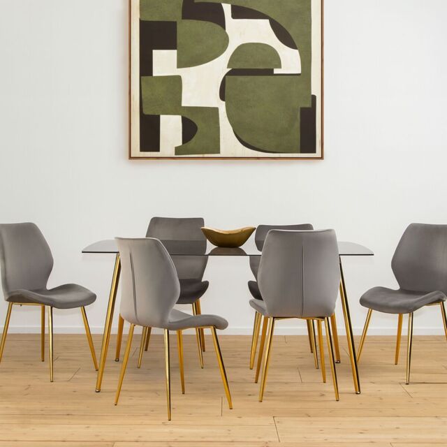 Orsina Contemporary Grey Rectangular Dining Set, Space Saving Design Dining Set, Durable Small Dining Set For House - image 1