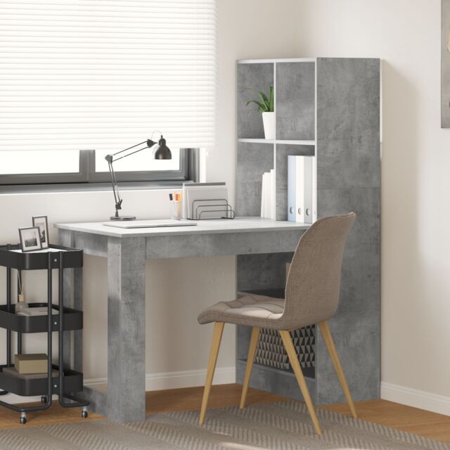 Berkfield Home with Shelf with Storage Concrete Grey 122 x 67 x 145 cm - image 1