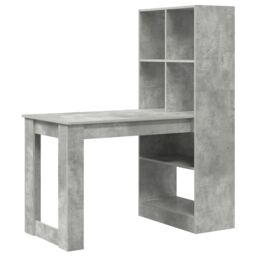 Berkfield Home with Shelf with Storage Concrete Grey 122 x 67 x 145 cm - thumbnail 2