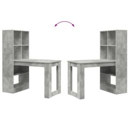 Berkfield Home with Shelf with Storage Concrete Grey 122 x 67 x 145 cm - thumbnail 8