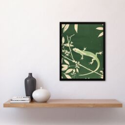 Artery8 Green Eastern Newt Nature Animal Lover Framed Art Print - Size: A4 - thumbnail 4