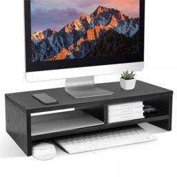Nordara Black Computer Desktop Monitor Stand Laptop TV Screen Shelf Riser Rack - Size: 100 cm x 100 cm - thumbnail 1