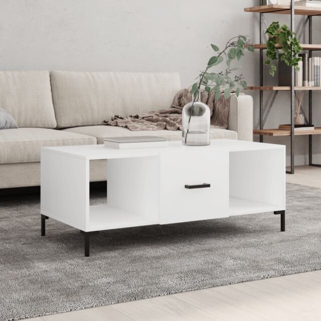 Berkfield Home Coffee Table White 102x50x40 cm Engineered Wood - Size: 102 x 50 x 40 cm - image 1