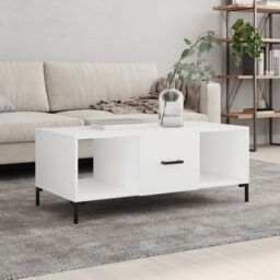 Berkfield Home Coffee Table White 102x50x40 cm Engineered Wood - Size: 102 x 50 x 40 cm - thumbnail 1