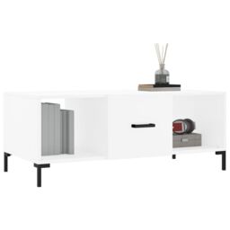Berkfield Home Coffee Table White 102x50x40 cm Engineered Wood - Size: 102 x 50 x 40 cm - thumbnail 3