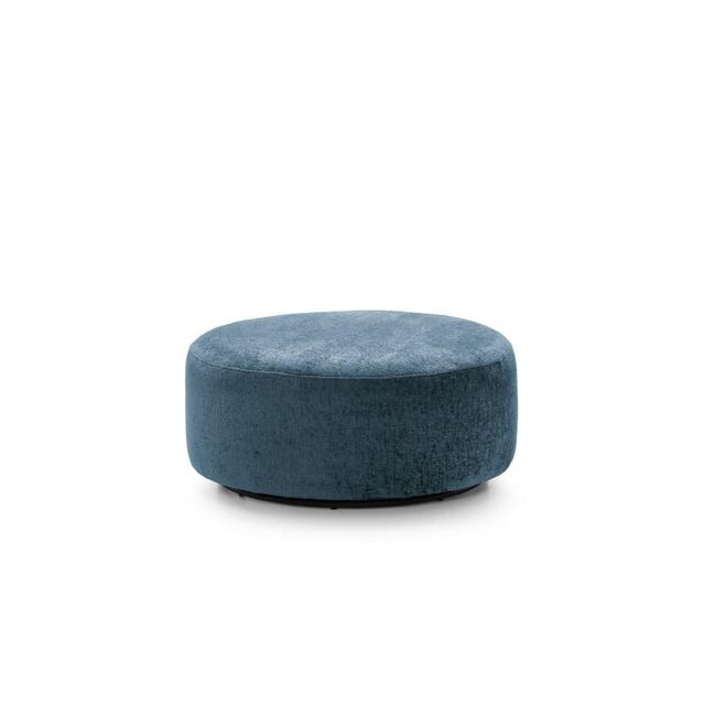 Abakus Direct Harriet Crushed Chenille Large Swivel Footstool in Dark Blue - image 1