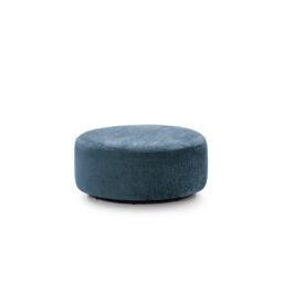 Abakus Direct Harriet Crushed Chenille Large Swivel Footstool in Dark Blue