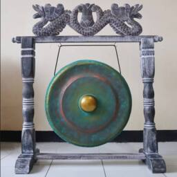 KDMD Small Bali Gong with Stand - 25cm Greenwash, Handmade, Healing Sound in Green - thumbnail 1