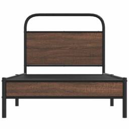 Berkfield Home Elegant Bed Frame without Mattress 90x200 cm Brown Oak Engineered Wood - thumbnail 5