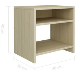 Berkfield Home Bedside Cabinets 2 pcs Sonoma Oak 40x30x40 cm Engineered Wood in Light Tan - Size: 40 x 30 x 40 cm - thumbnail 7