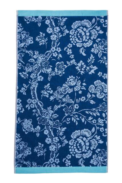 English Heritage 'Eagle House Damask' Cotton Towel in Cobalt - image 1